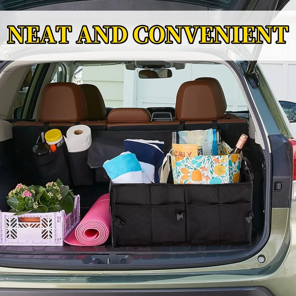 Boot organiser in a car boot