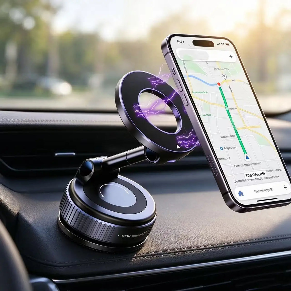 Magnetic phone mount with suction base – supplier photo 1