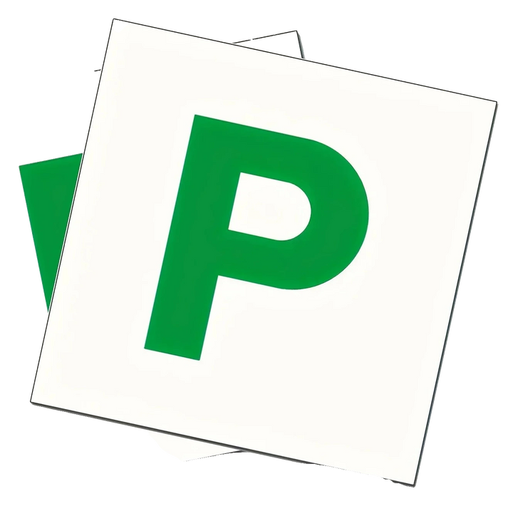 Pair of green magnetic P plates