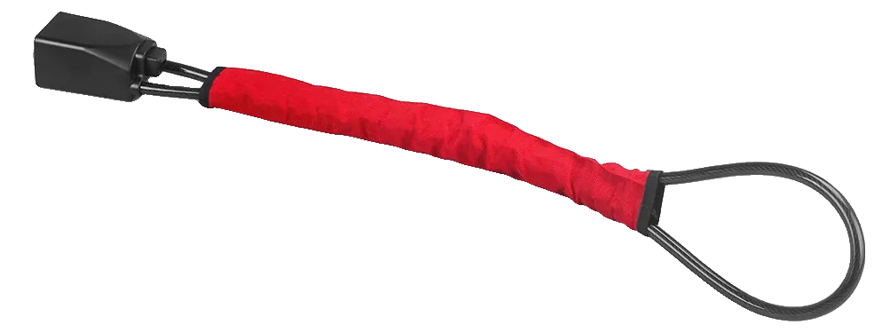 Steering wheel lock with cable, cut out